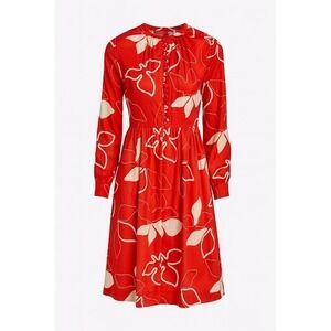 Vintage Bleeker Street Red White Floral Midi Dress 70s ILGWU Jonathan Logan